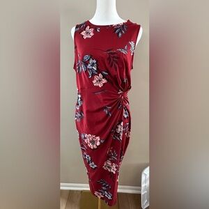 Nine Britton Red Floral Midi Dress